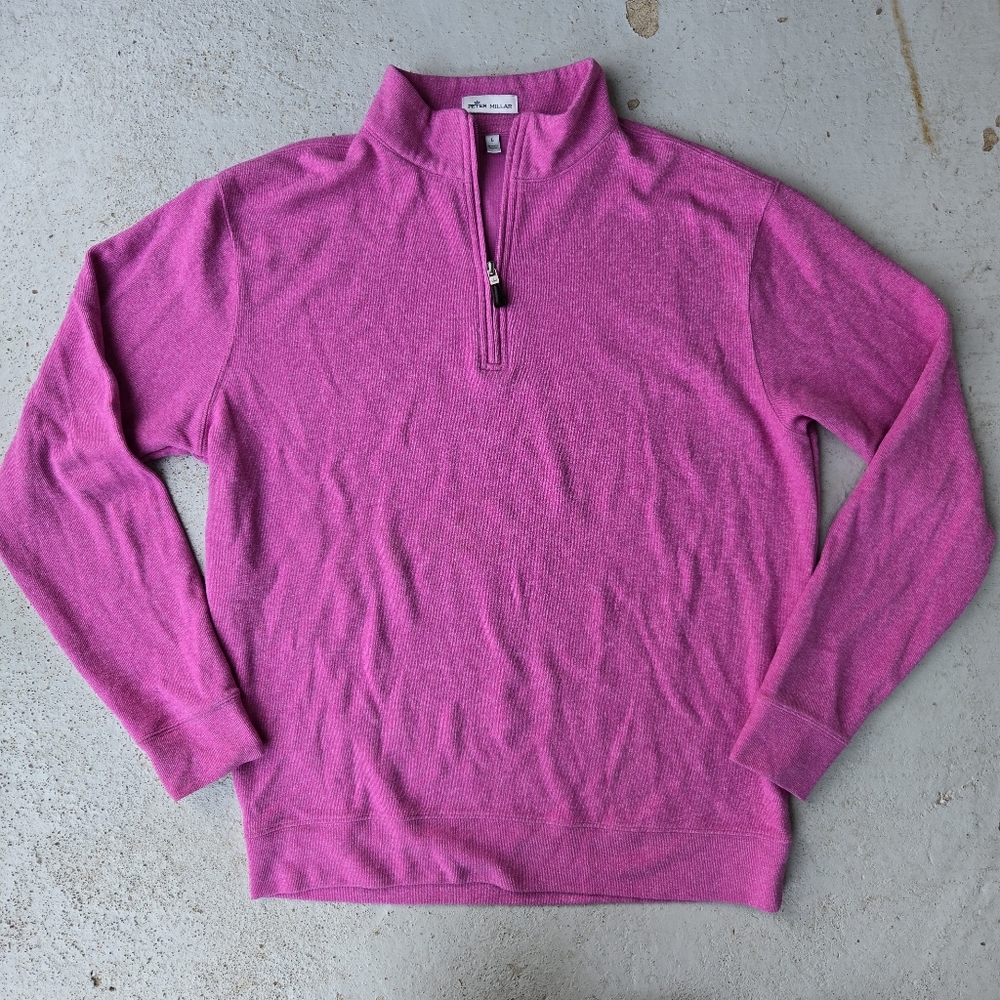 Peter Millar Pink Half-Zip Sweater
